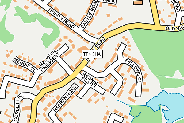TF4 3HA map - OS OpenMap – Local (Ordnance Survey)