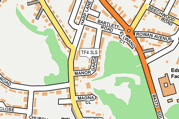 TF4 3LS map - OS OpenMap – Local (Ordnance Survey)