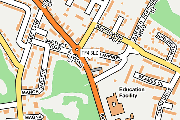 TF4 3LZ map - OS OpenMap – Local (Ordnance Survey)