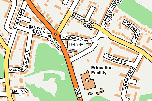 TF4 3NA map - OS OpenMap – Local (Ordnance Survey)