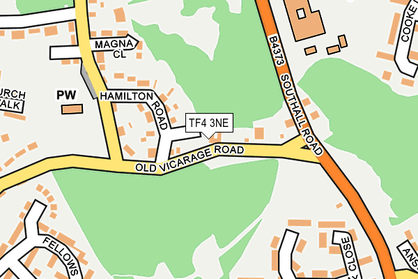 TF4 3NE map - OS OpenMap – Local (Ordnance Survey)