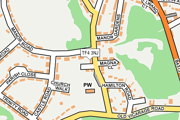 TF4 3NJ map - OS OpenMap – Local (Ordnance Survey)