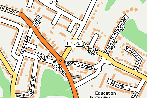TF4 3PD map - OS OpenMap – Local (Ordnance Survey)