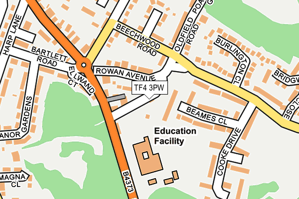 TF4 3PW map - OS OpenMap – Local (Ordnance Survey)