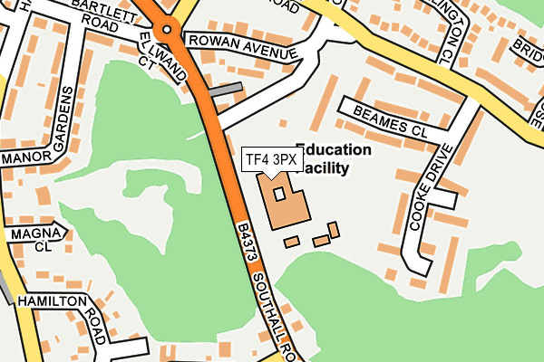 TF4 3PX map - OS OpenMap – Local (Ordnance Survey)