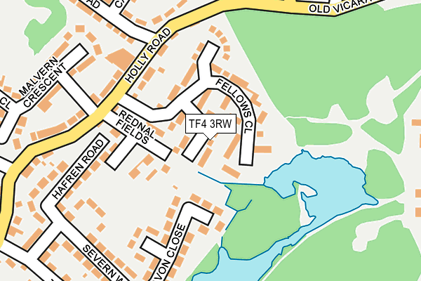 TF4 3RW map - OS OpenMap – Local (Ordnance Survey)