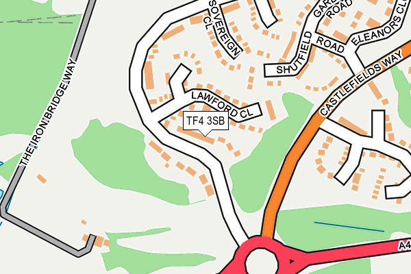 TF4 3SB map - OS OpenMap – Local (Ordnance Survey)