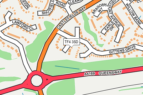 TF4 3SD map - OS OpenMap – Local (Ordnance Survey)