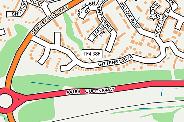 TF4 3SF map - OS OpenMap – Local (Ordnance Survey)