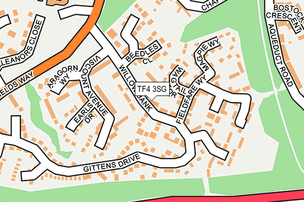 TF4 3SG map - OS OpenMap – Local (Ordnance Survey)