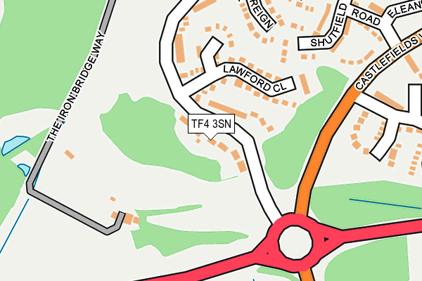 TF4 3SN map - OS OpenMap – Local (Ordnance Survey)