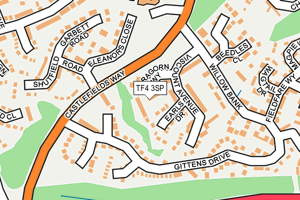 TF4 3SP map - OS OpenMap – Local (Ordnance Survey)