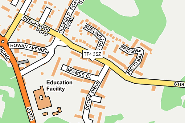 TF4 3SZ map - OS OpenMap – Local (Ordnance Survey)