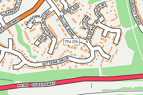TF4 3TA map - OS OpenMap – Local (Ordnance Survey)