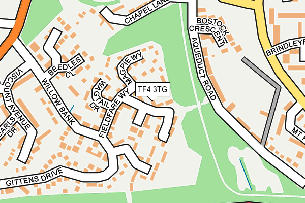 TF4 3TG map - OS OpenMap – Local (Ordnance Survey)