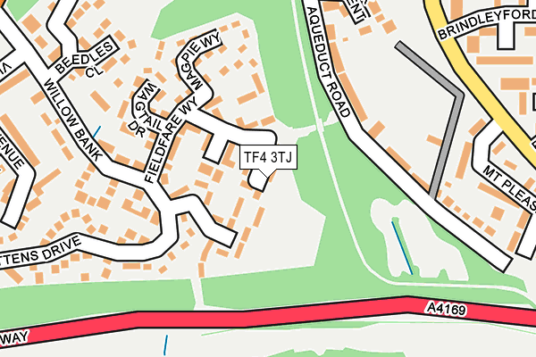 TF4 3TJ map - OS OpenMap – Local (Ordnance Survey)