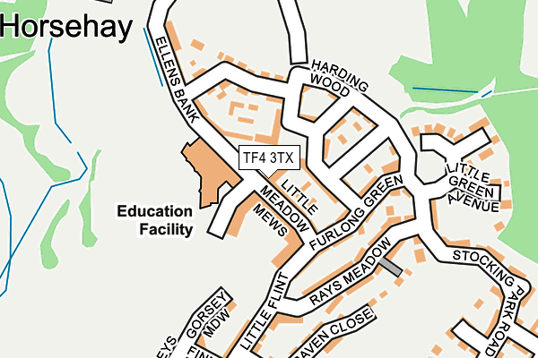 TF4 3TX map - OS OpenMap – Local (Ordnance Survey)