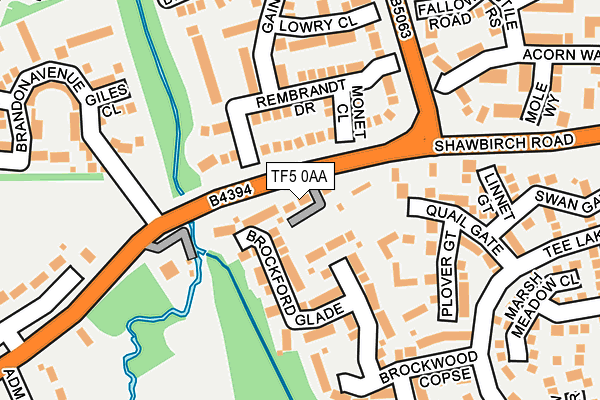 TF5 0AA map - OS OpenMap – Local (Ordnance Survey)