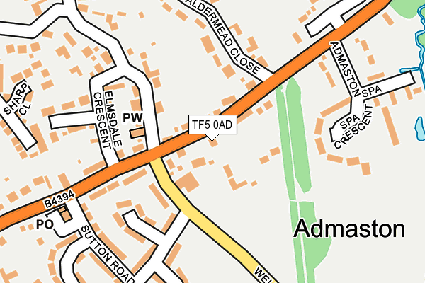 TF5 0AD map - OS OpenMap – Local (Ordnance Survey)