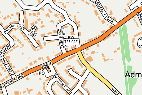 TF5 0AE map - OS OpenMap – Local (Ordnance Survey)