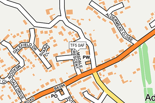 TF5 0AF map - OS OpenMap – Local (Ordnance Survey)