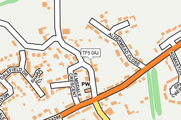 TF5 0AJ map - OS OpenMap – Local (Ordnance Survey)