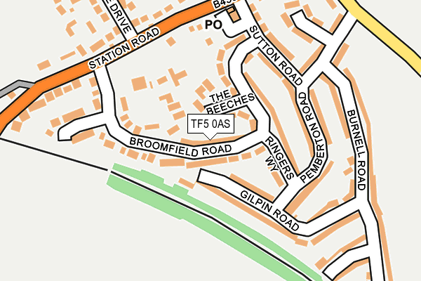 TF5 0AS map - OS OpenMap – Local (Ordnance Survey)