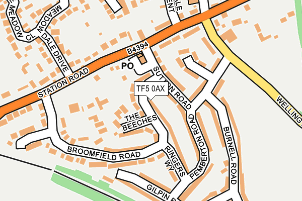 TF5 0AX map - OS OpenMap – Local (Ordnance Survey)