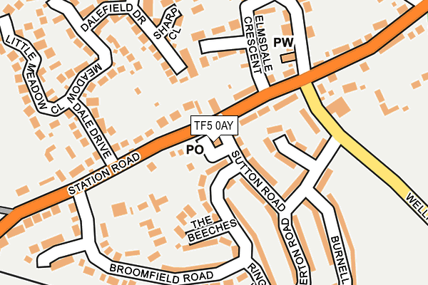 TF5 0AY map - OS OpenMap – Local (Ordnance Survey)