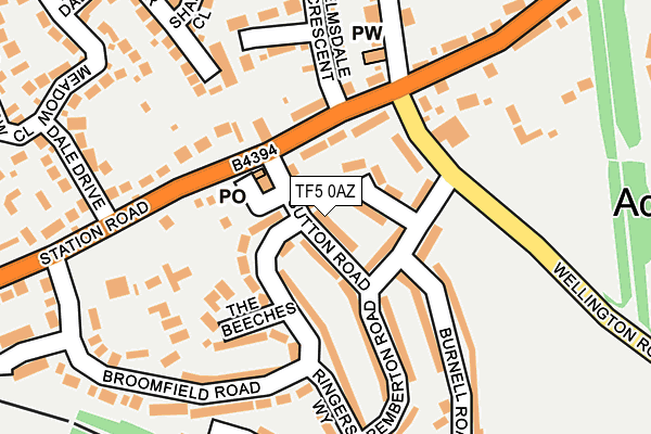 TF5 0AZ map - OS OpenMap – Local (Ordnance Survey)