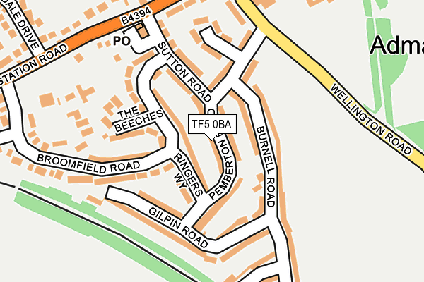 TF5 0BA map - OS OpenMap – Local (Ordnance Survey)