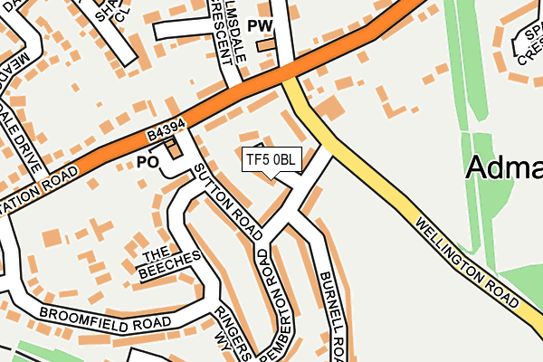 TF5 0BL map - OS OpenMap – Local (Ordnance Survey)