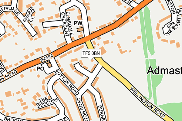 TF5 0BN map - OS OpenMap – Local (Ordnance Survey)