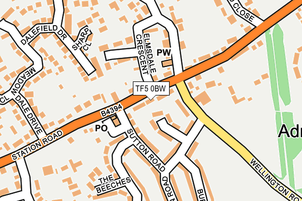 TF5 0BW map - OS OpenMap – Local (Ordnance Survey)