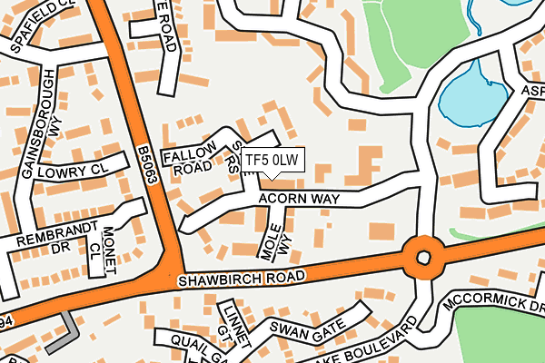 TF5 0LW map - OS OpenMap – Local (Ordnance Survey)