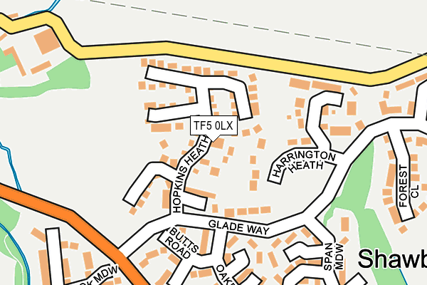 TF5 0LX map - OS OpenMap – Local (Ordnance Survey)