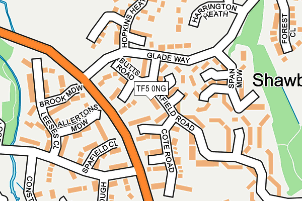 TF5 0NG map - OS OpenMap – Local (Ordnance Survey)
