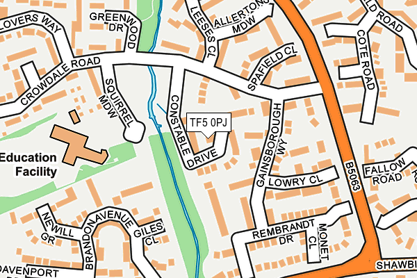 TF5 0PJ map - OS OpenMap – Local (Ordnance Survey)