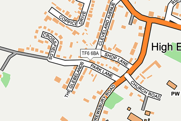 TF6 6BA map - OS OpenMap – Local (Ordnance Survey)