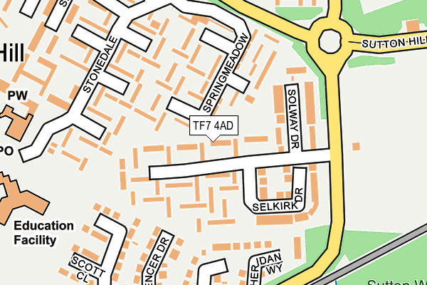 TF7 4AD map - OS OpenMap – Local (Ordnance Survey)