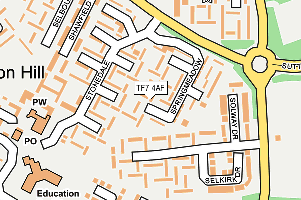 TF7 4AF map - OS OpenMap – Local (Ordnance Survey)