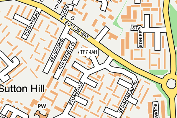 TF7 4AH map - OS OpenMap – Local (Ordnance Survey)