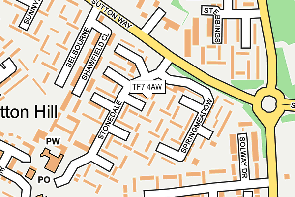 TF7 4AW map - OS OpenMap – Local (Ordnance Survey)