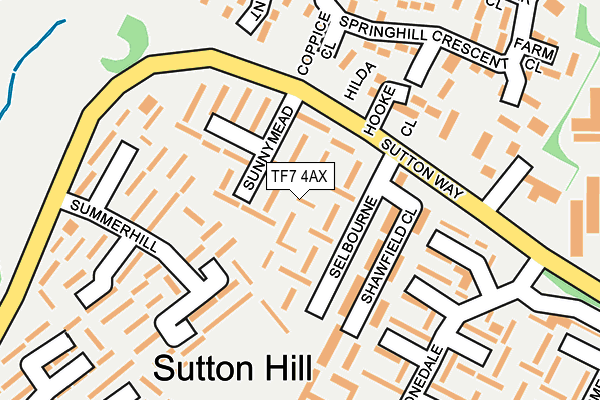 TF7 4AX map - OS OpenMap – Local (Ordnance Survey)