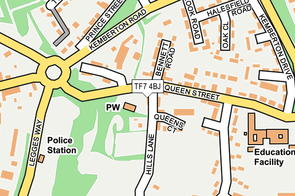 TF7 4BJ map - OS OpenMap – Local (Ordnance Survey)