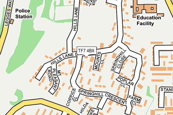 TF7 4BX map - OS OpenMap – Local (Ordnance Survey)