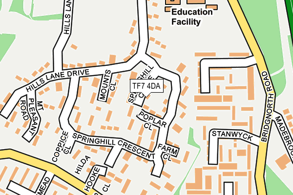 TF7 4DA map - OS OpenMap – Local (Ordnance Survey)