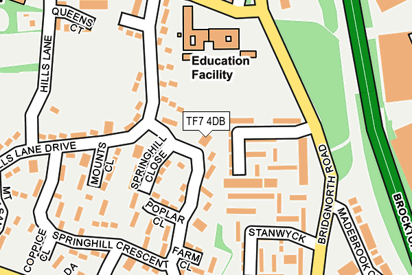 TF7 4DB map - OS OpenMap – Local (Ordnance Survey)