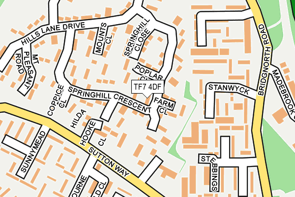 TF7 4DF map - OS OpenMap – Local (Ordnance Survey)