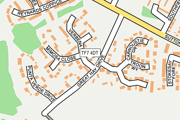 TF7 4DT map - OS OpenMap – Local (Ordnance Survey)